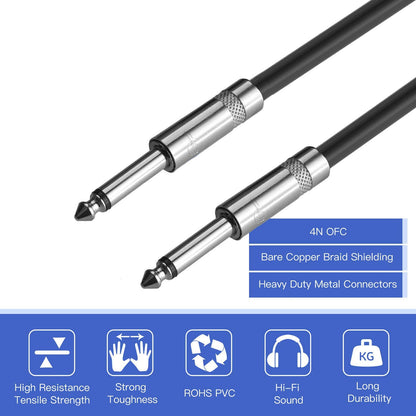 2Pack 100 Ft 1/4" to 1/4" Speaker Cables, True 12AWG Patch Cords, DJ/PA Audio Speaker Cable 12 Gauge Wire