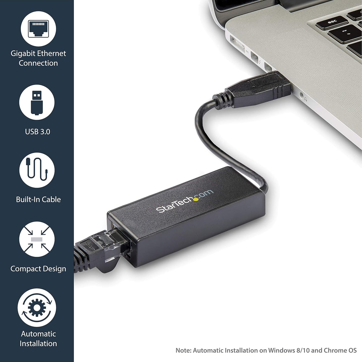 Startech USB 3.0 to Gigabit Ethernet Adapter, USB to RJ45, TAA (USB31000S)