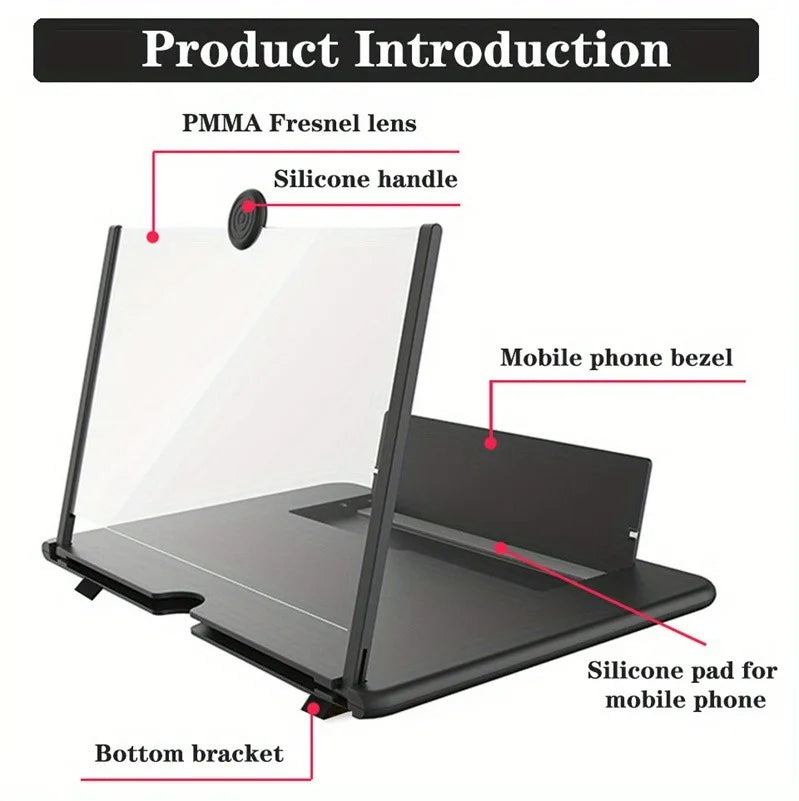 10/12 Inch Mobile Phone Screen Amplifier Multi-Functional HD Amplifier HD Screen Magnifying Glass Anti-Blue Light Eye Protection