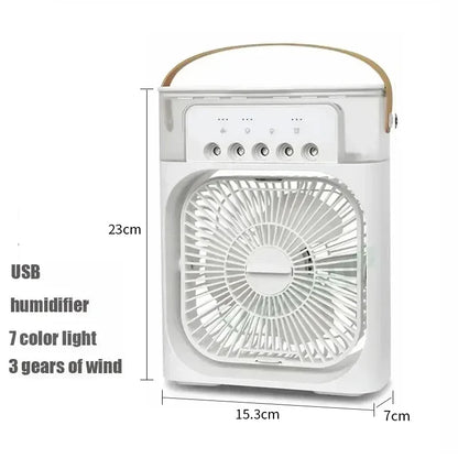 Portable Fan Air Conditioners USB Electric Fan Air Cooler LED Night Light Water Mist Fun 3 in 1 Air Humidifier for Home